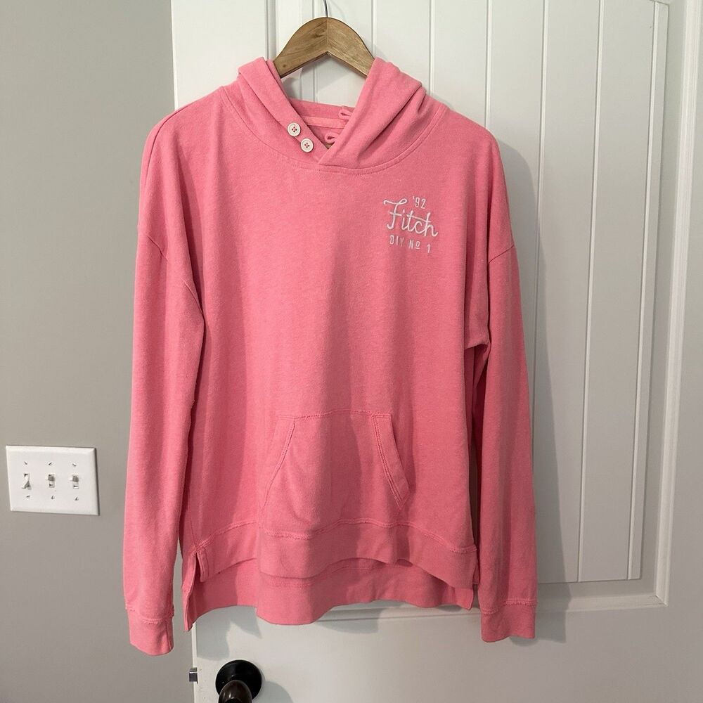Abercrombie & Fitch Popover Hoodie Oversized Pink Women’s Size Medium